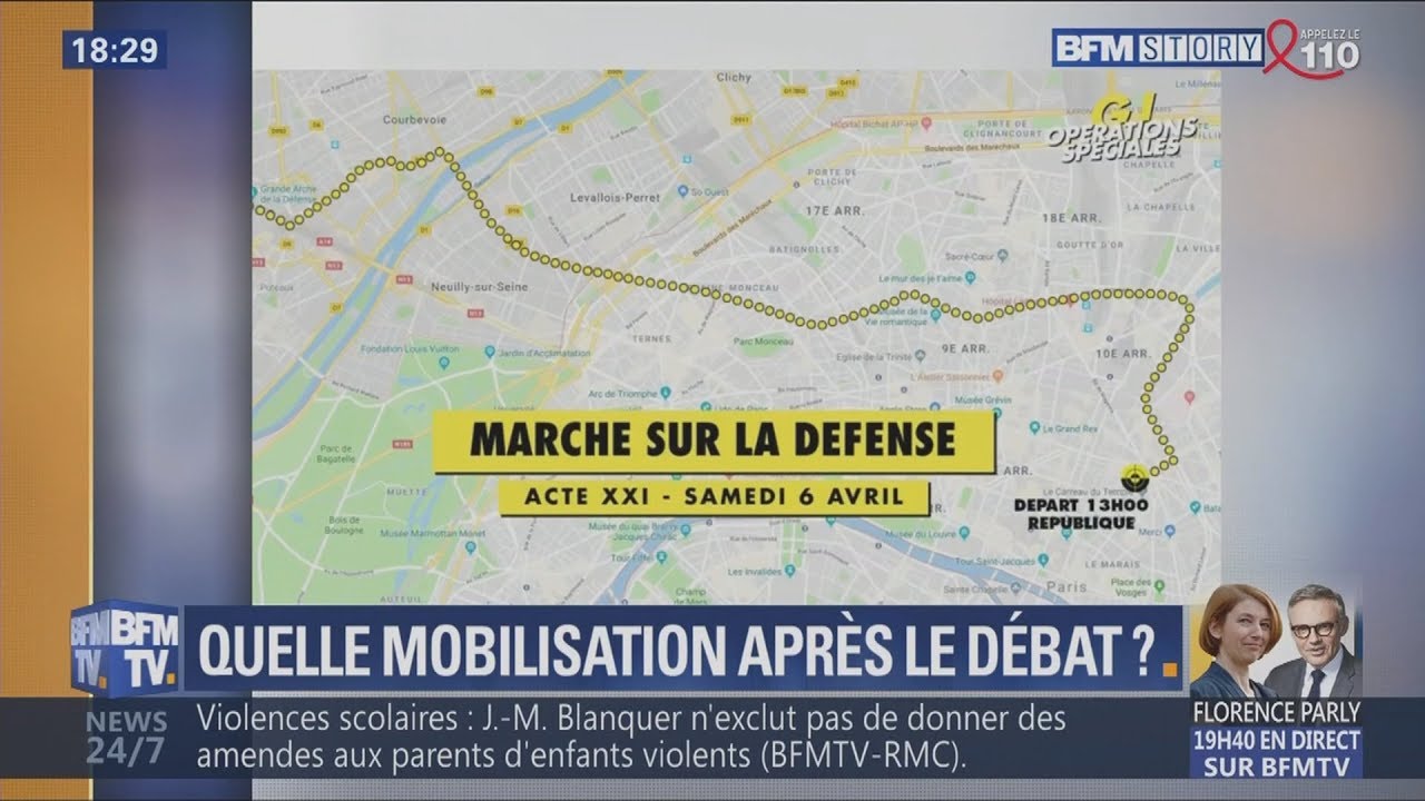 Acte Xxi Des Gilets Jaunes Voici Les 2 Principales Manifs Prévues à Paris Ce 6 Avril Vidéo