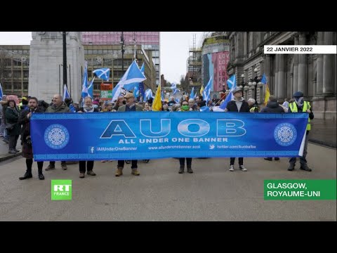 Manifestation à Glasgow pour l'indépendance de l'Ecosse et contre le gouvernement Johnson